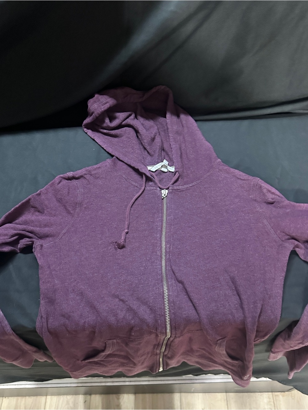 Plum Zip-Up Hoodie - Hooded Sweatshirt-Victoria secret-size XS-#536